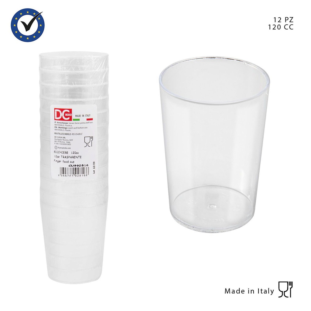 Vasos plásticos transparentes 120ml 12pz