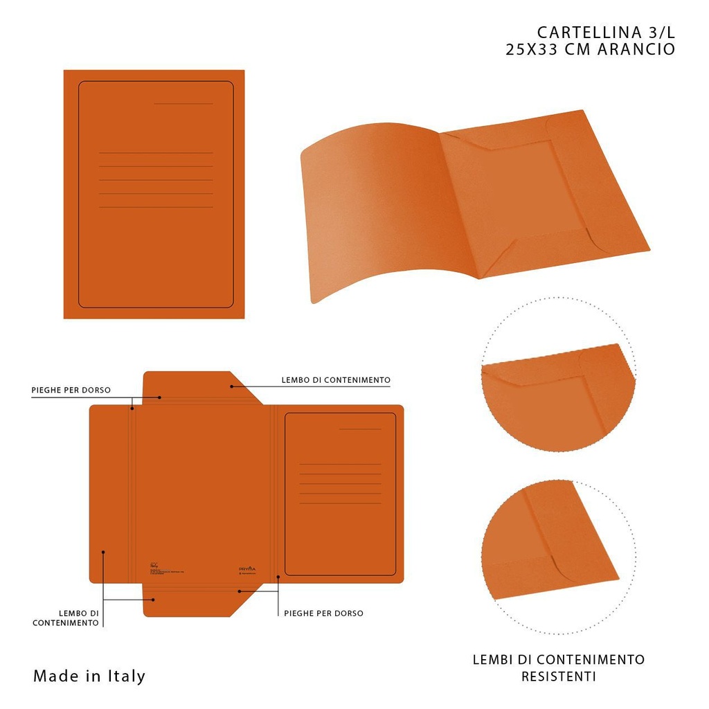 Carpetas de archivo Manila 3L 25x33 cm color naranja - Material de oficina
