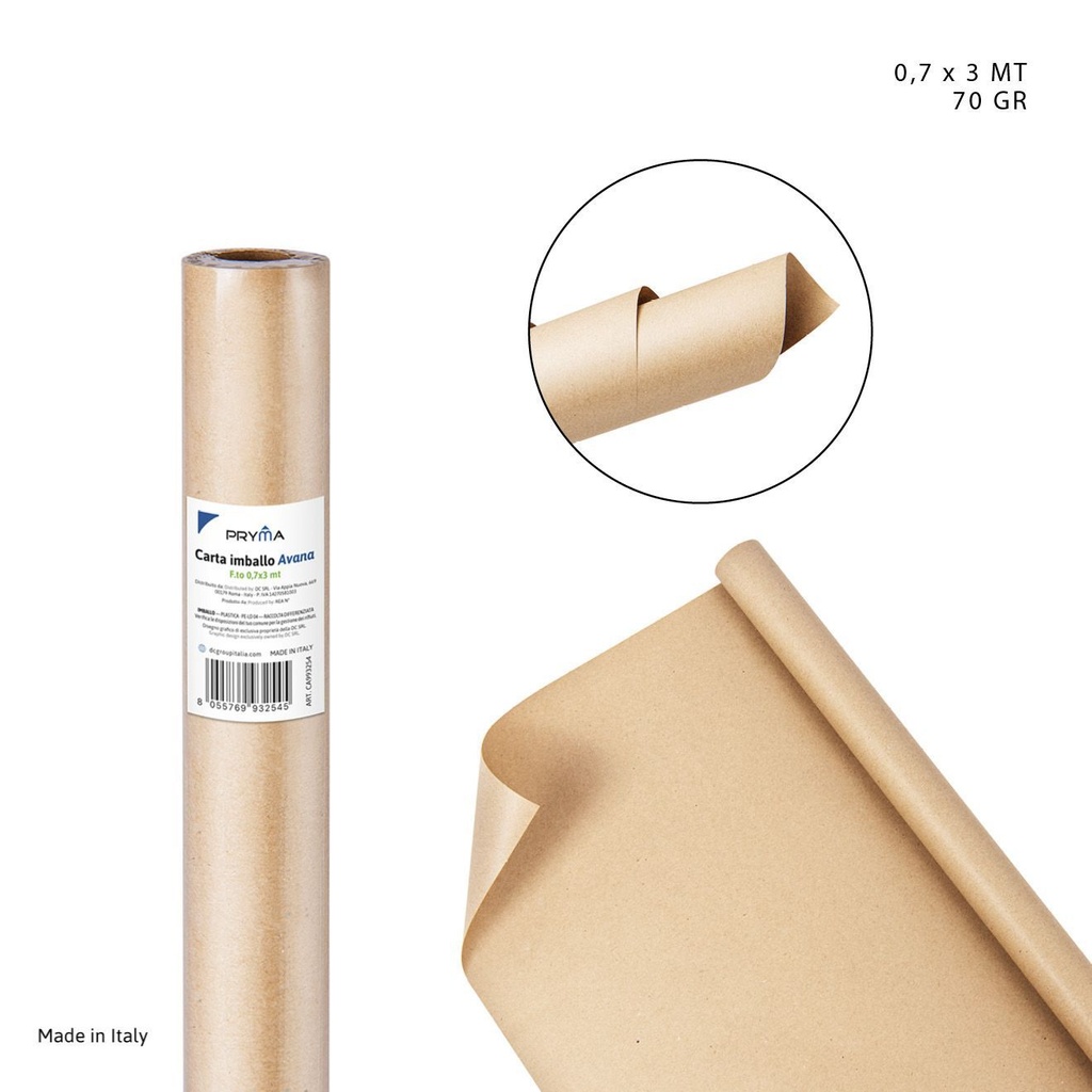 Papel kraft 70 g 0.7x3 m - Suministros de oficina