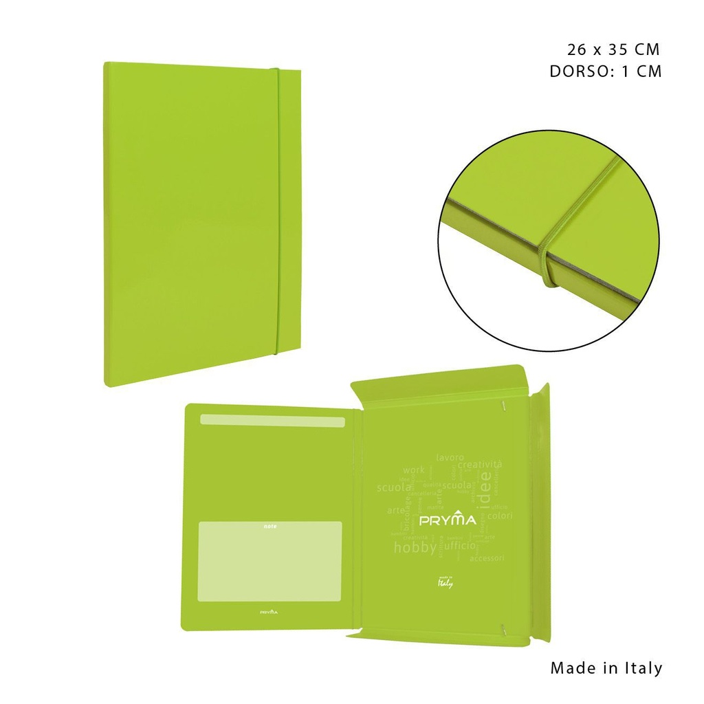 Carpeta con goma redonda 3/L D1 26x35cm verde