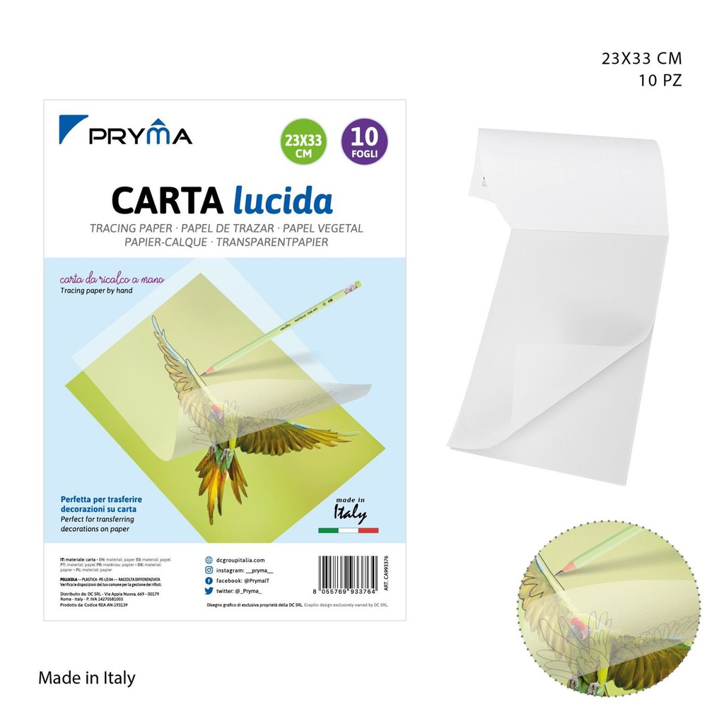 Papel vegetal 23x33 cm A4 10 unidades - Papelería