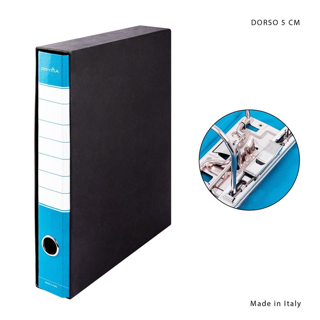 Archivador con anillas y caja D5 azul claro - Papelería