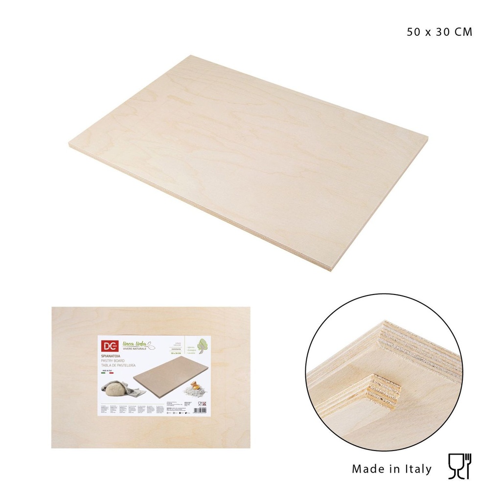 Tabla para amasar de madera 50x30cm para cocina