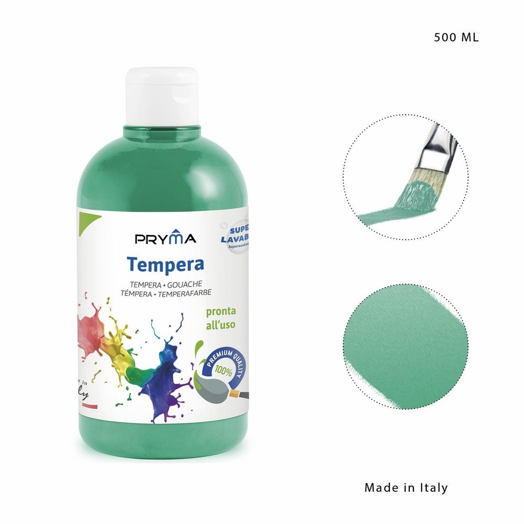 Tempera lavable 500ml verde esmeralda para pintura