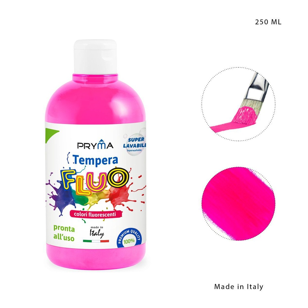 Témpera lavable 250ml rosa flúor para pintura y arte