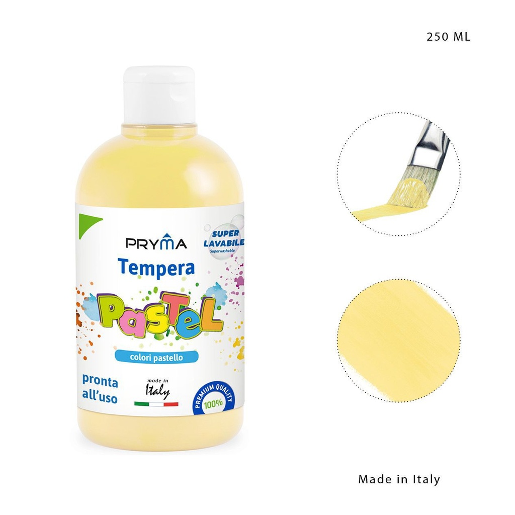 Tempera lavable 250ml amarillo pastel para pintura