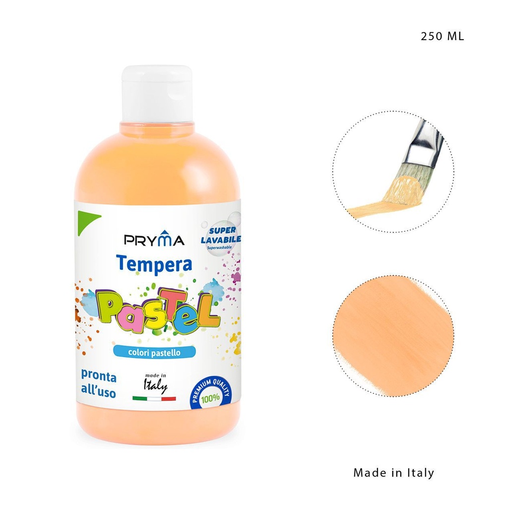 Tempera lavable 250ml naranja pastel para pintura y manualidades