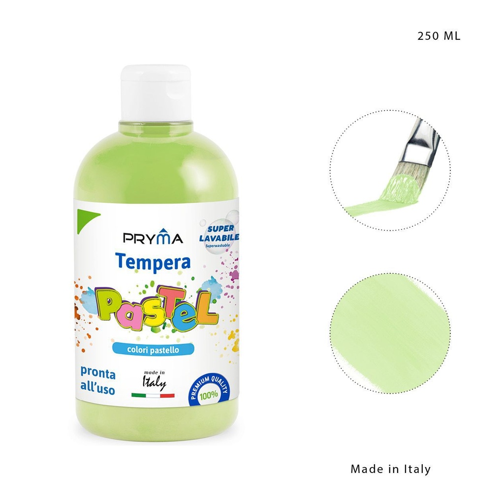 Témpera lavable verde pastel 250ml para manualidades y pintura artística