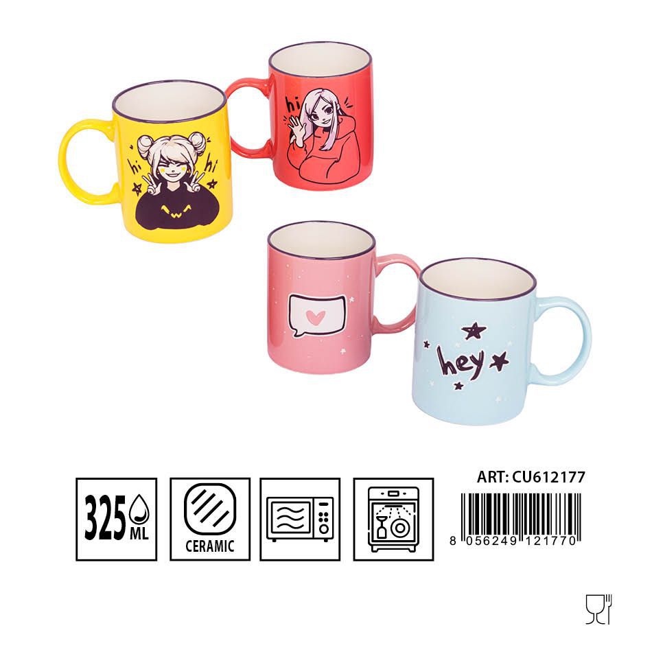 Taza de cerámica con diseño de manga para café