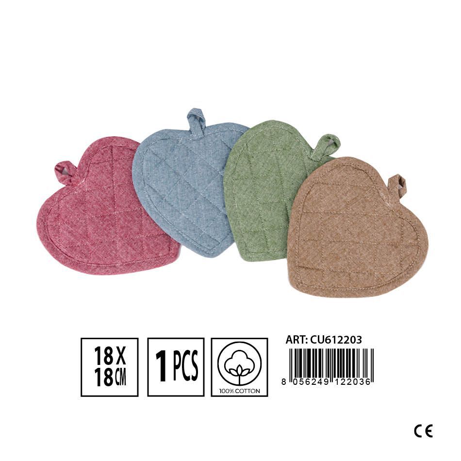 Agarradera en forma de corazón Ø18 cm - Manteles y guantes de cocina