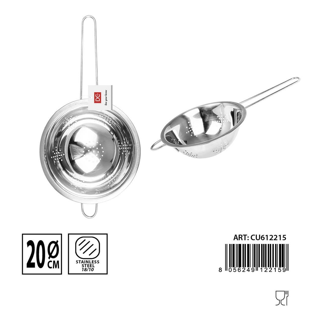 Colador de acero con base redonda Ø20 cm - Utensilios de cocina