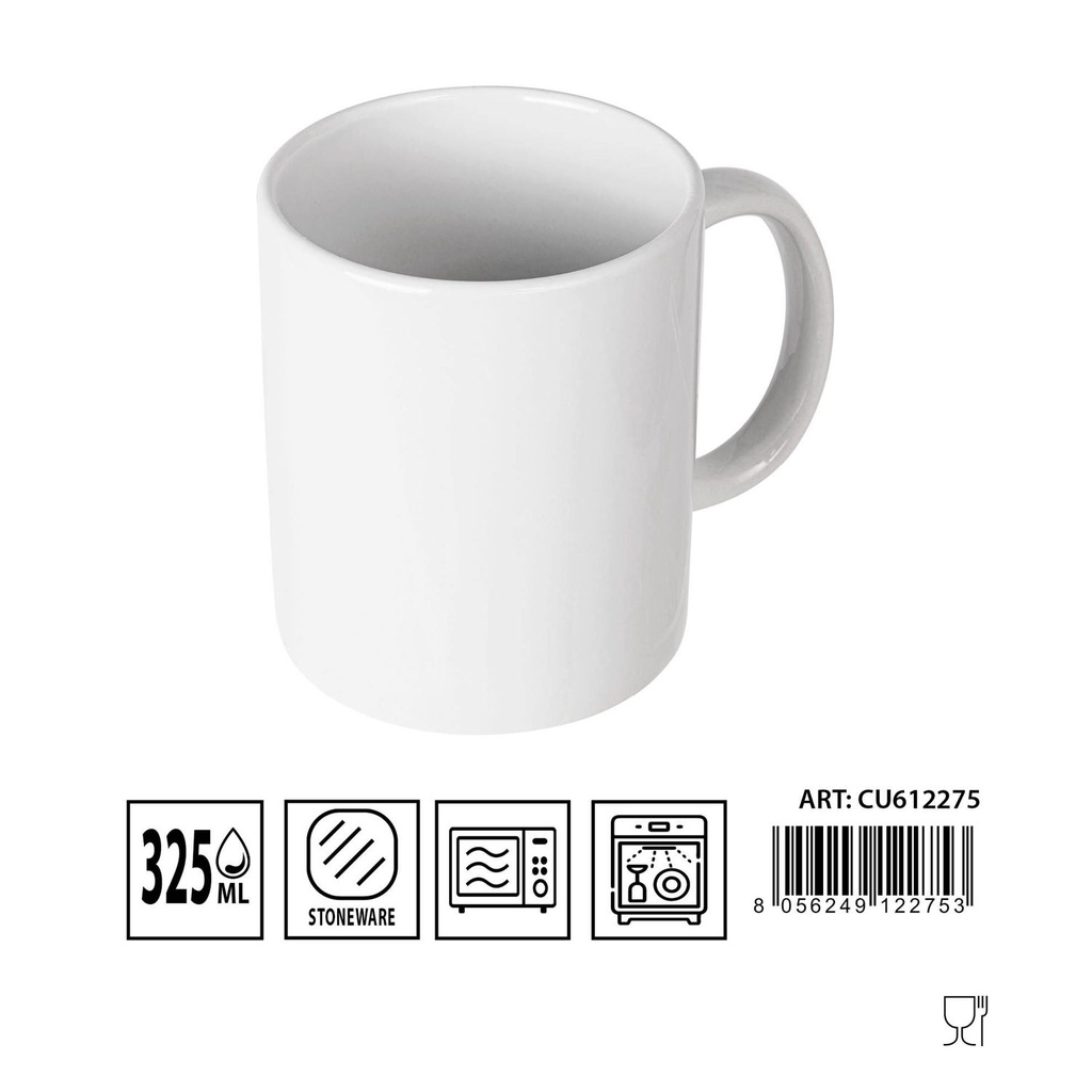 Taza de cerámica blanca 325ml