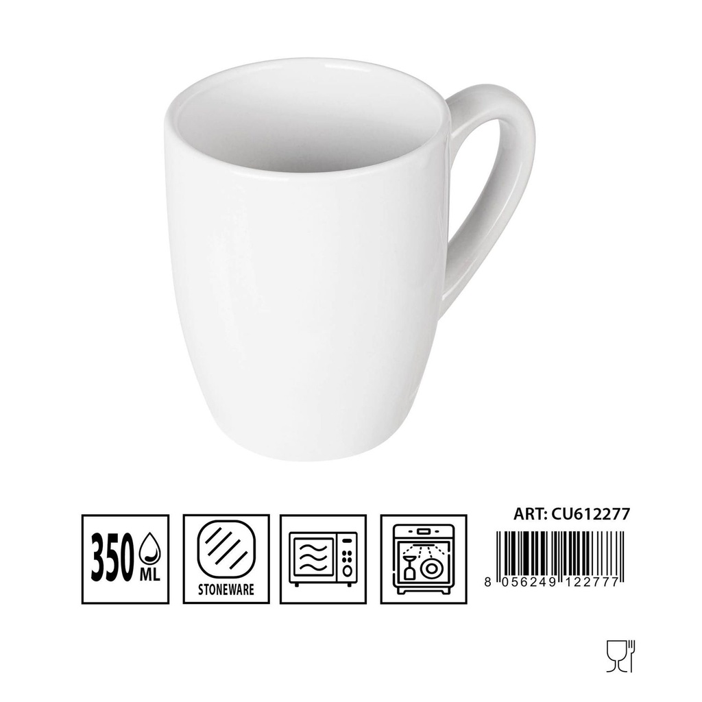 Taza cerámica 325ml blanca - Artículos de cerámica