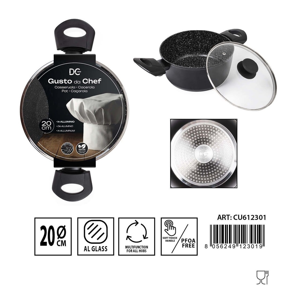Cacerola inducción con tapa 20 cm - Utensilios de cocina y cacerolas