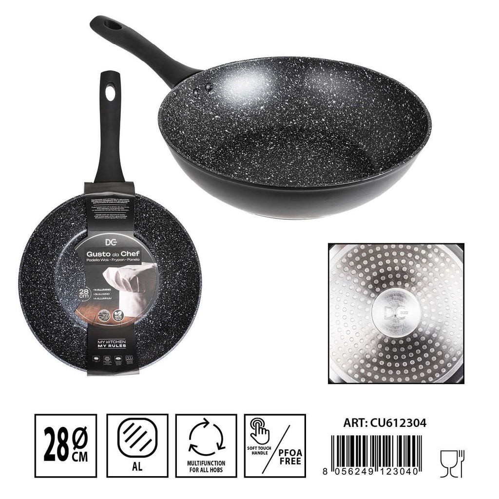 Wok de inducción 28cm antiadherente para cocina