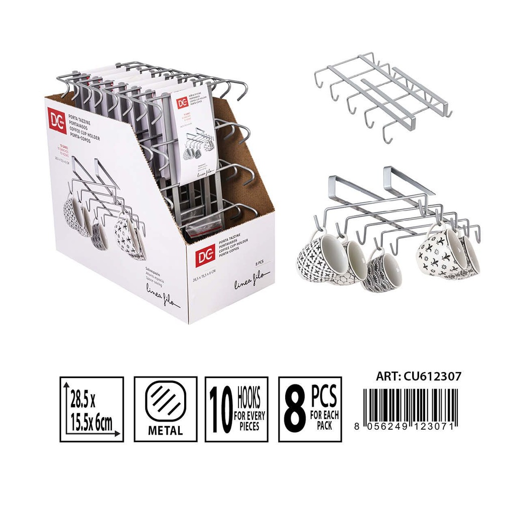 Gancho colgante para tazas, estante de cocina 28.5x15.5x6 cm - Almacenamiento en cocina