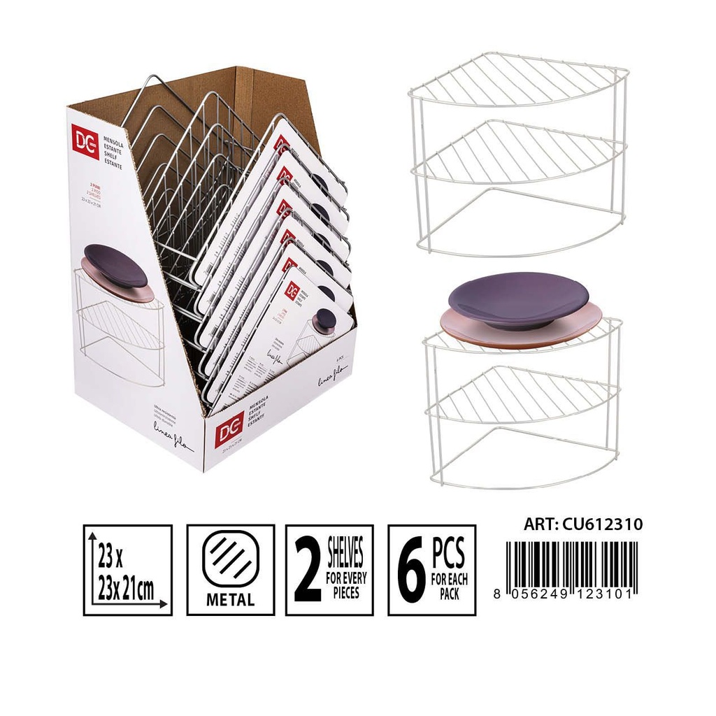 Estante esquinero para platos 23X23X21CM - Accesorios de cocina