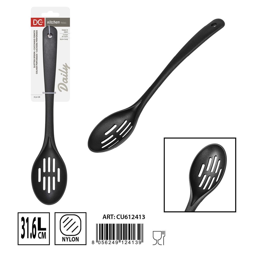 Cuchara perforada de nylon 31.6cm para cocina