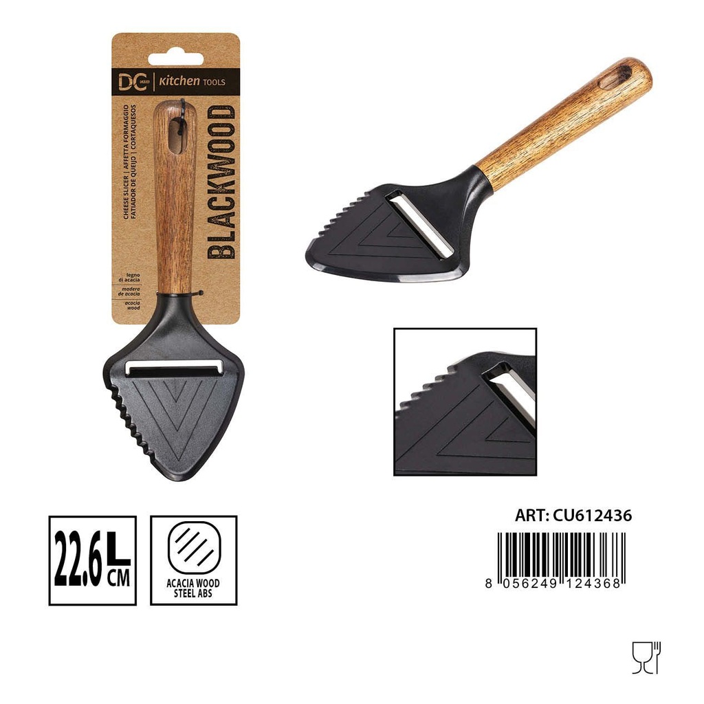 Rebanador de queso 22.6cm Black Wood para cocina