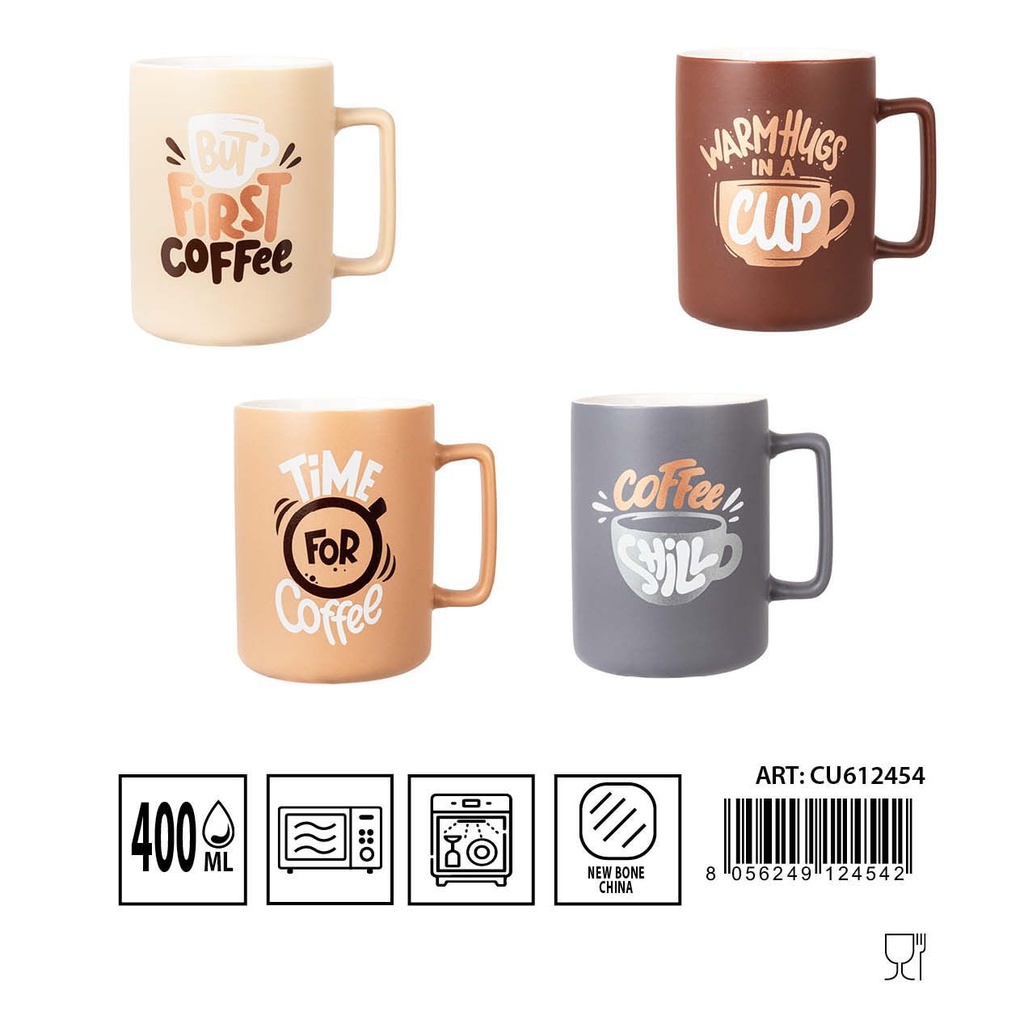 Taza de café con dibujo 400ml de cerámica