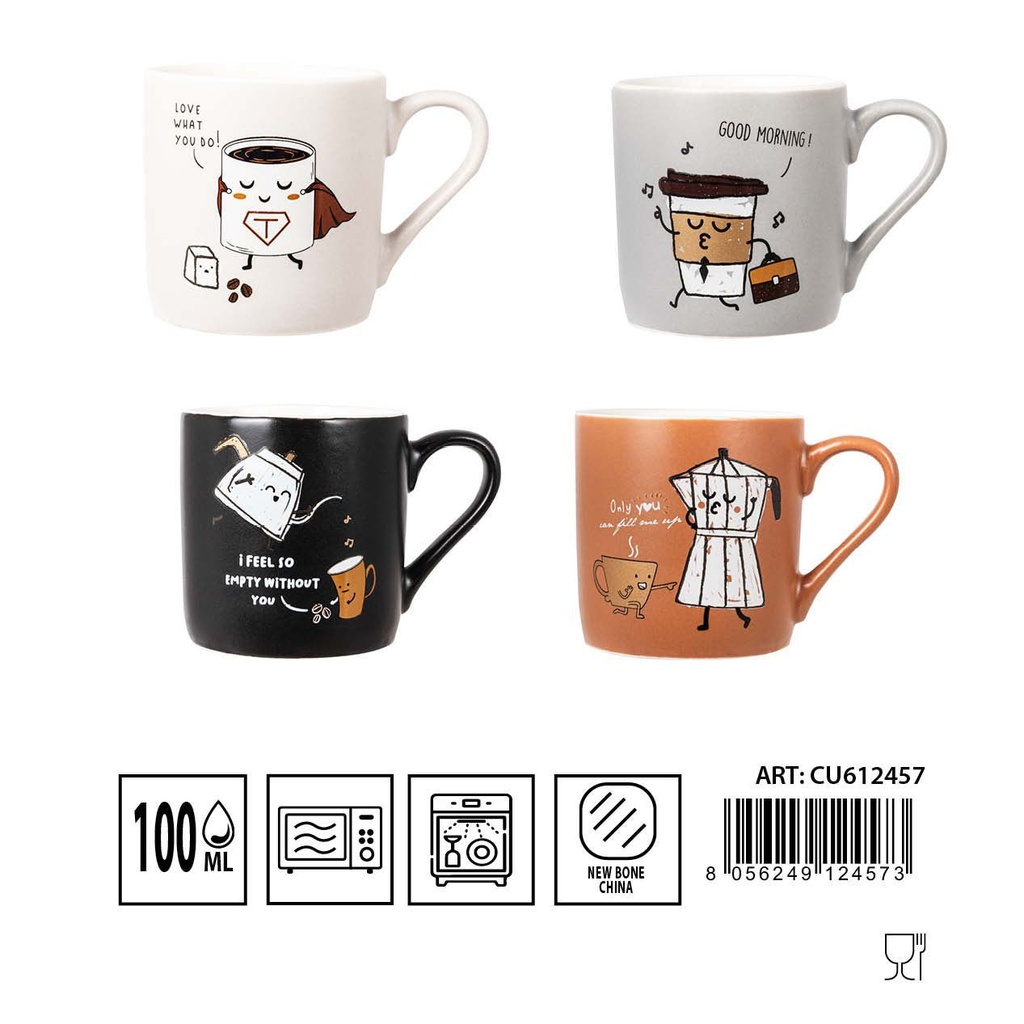 Taza de café con dibujo 110 ml - Cerámica para café