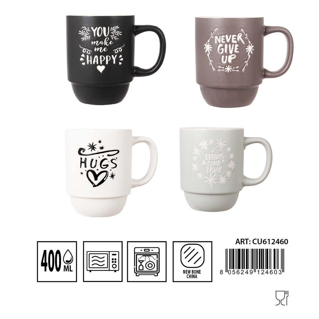 Taza de cerámica de 400ml con dibujo - Cerámica