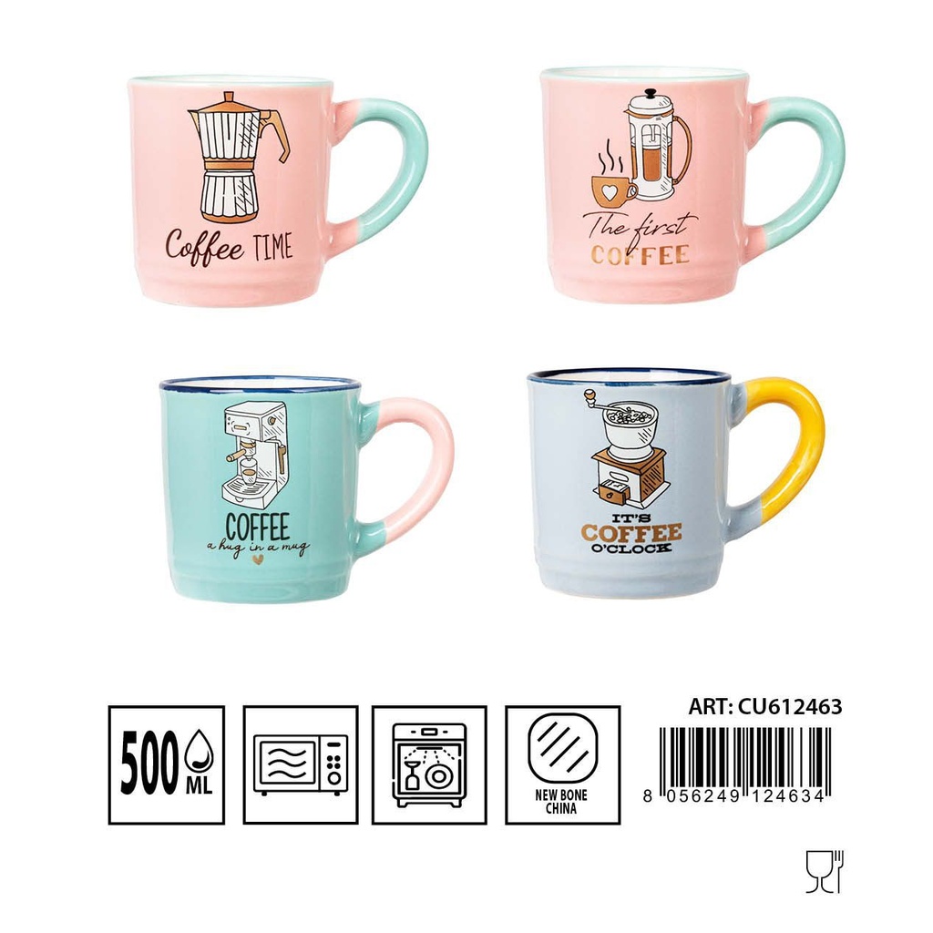 Taza de café de cerámica 500 ml con dibujo - Accesorios de cocina
