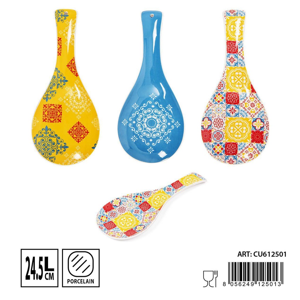 Reposa cucharas de porcelana 3pz para cocina