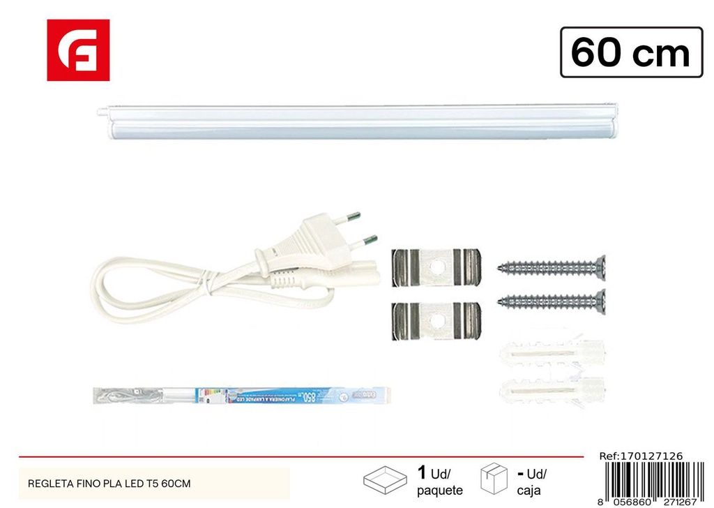 Regleta LED T5 60cm para iluminación del hogar