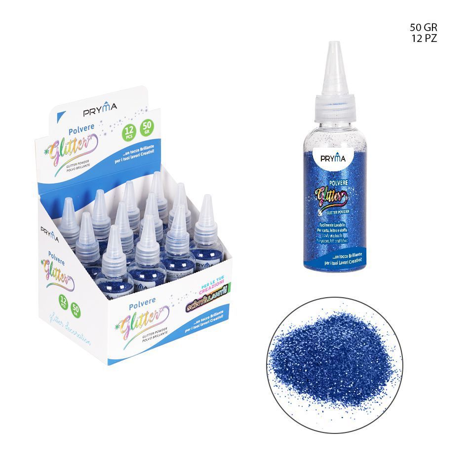 Purpurina azul 50g para manualidades y decoraciones