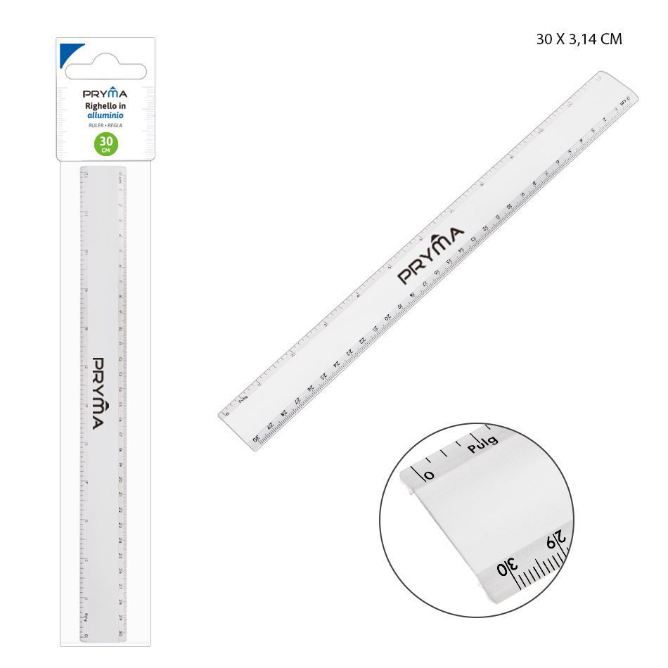 Regla de aluminio 30 cm - Suministros de oficina