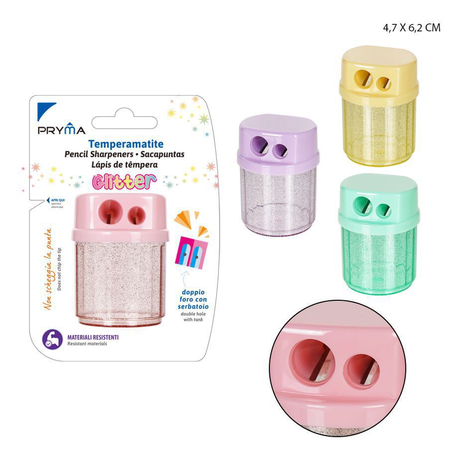 Sacapuntas de doble color pastel 4.7x6.2 cm - Suministros de oficina