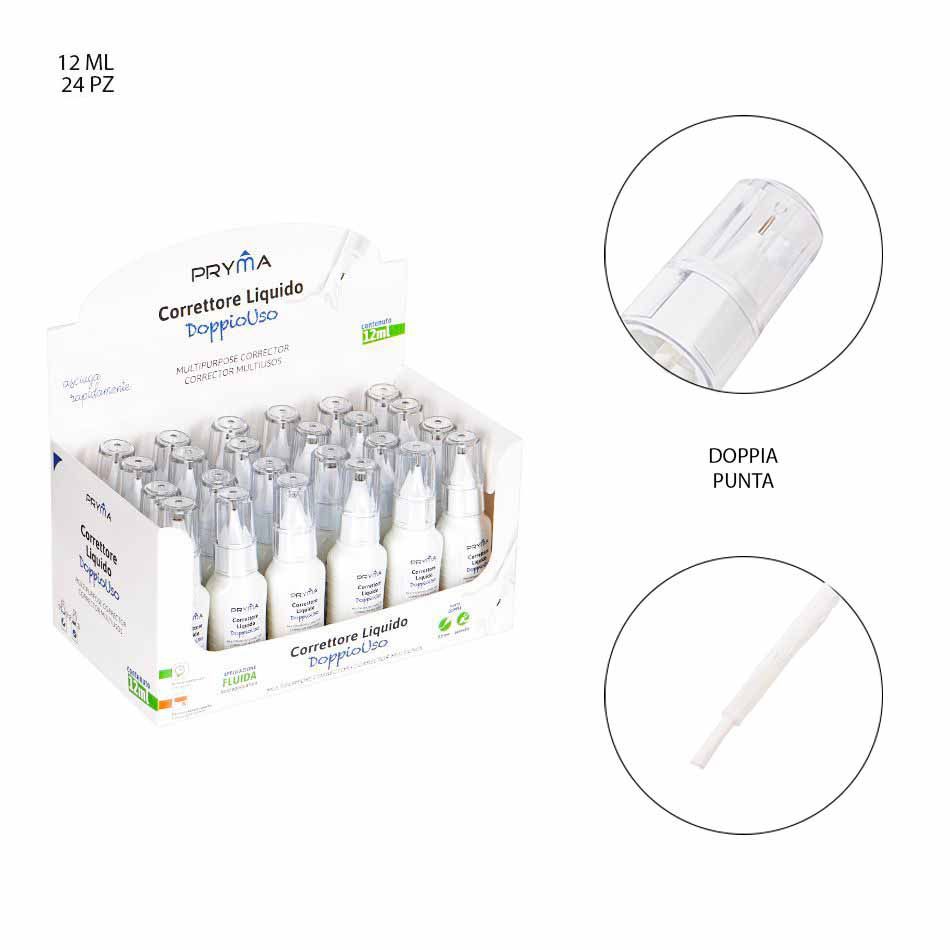 Líquido corrector de doble cabeza 12m - Material de oficina y papelería