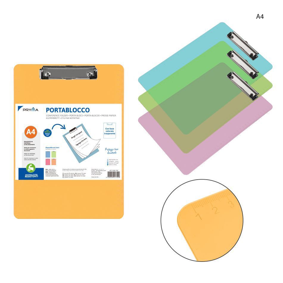 Tabla sujetapapeles transparente A4 para oficina