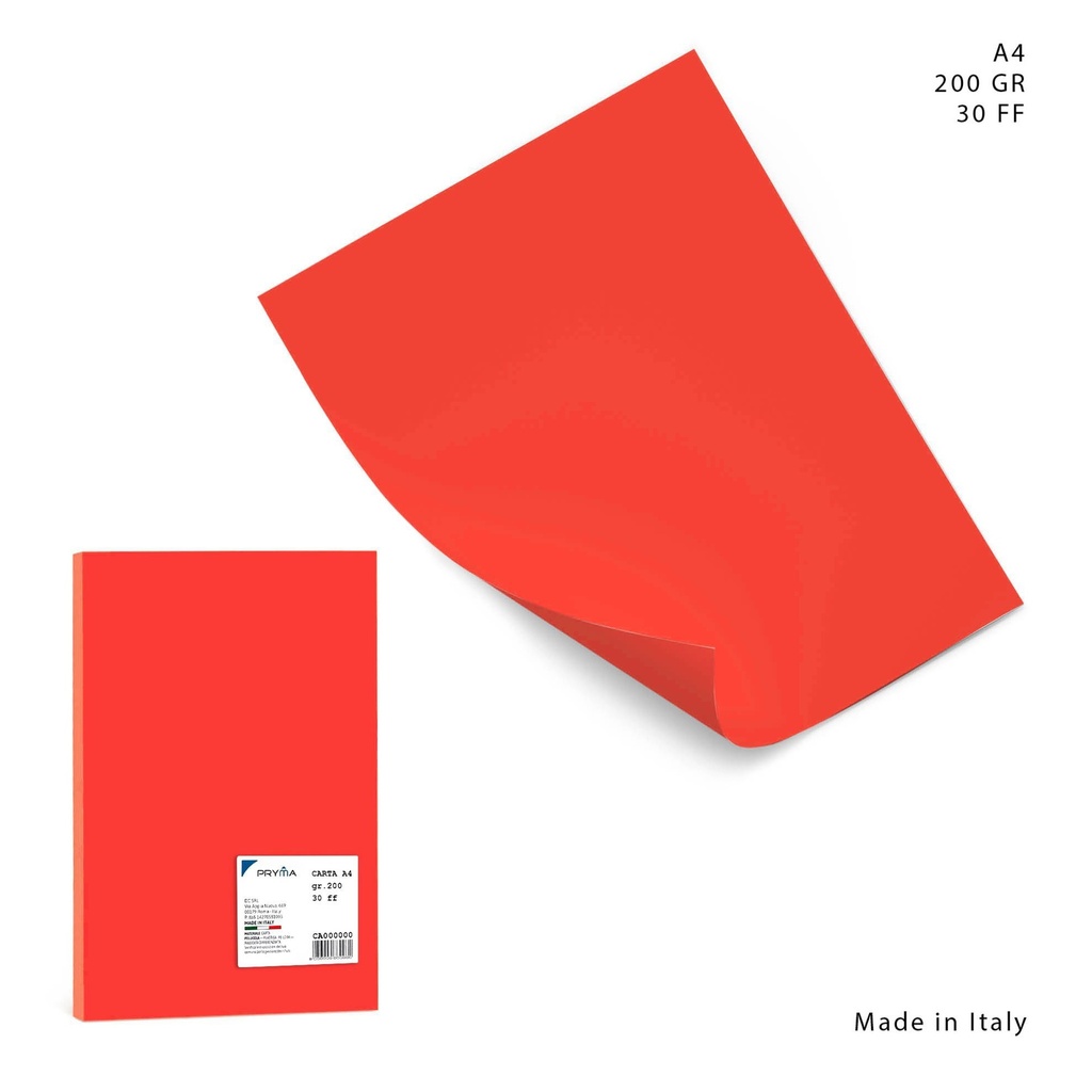 Papel de color A4 200g rojo 30 hojas para manualidades