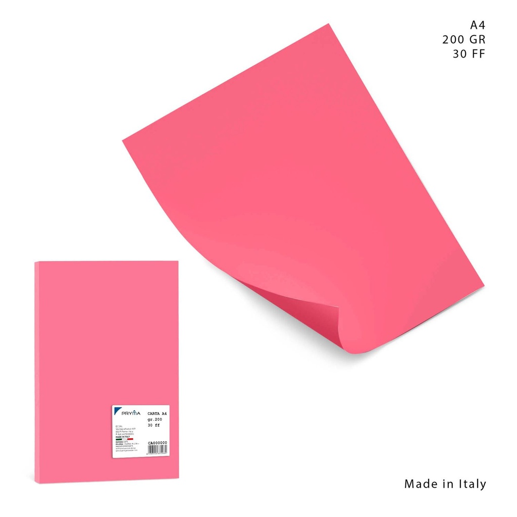 Papel color A4 200g 30 hojas color fucsia - Papelería