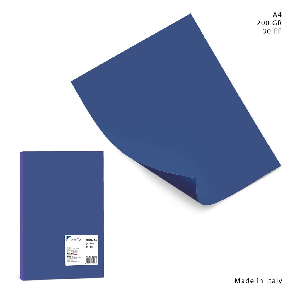 Papel color A4 200g 30 hojas color azul marino - Papelería
