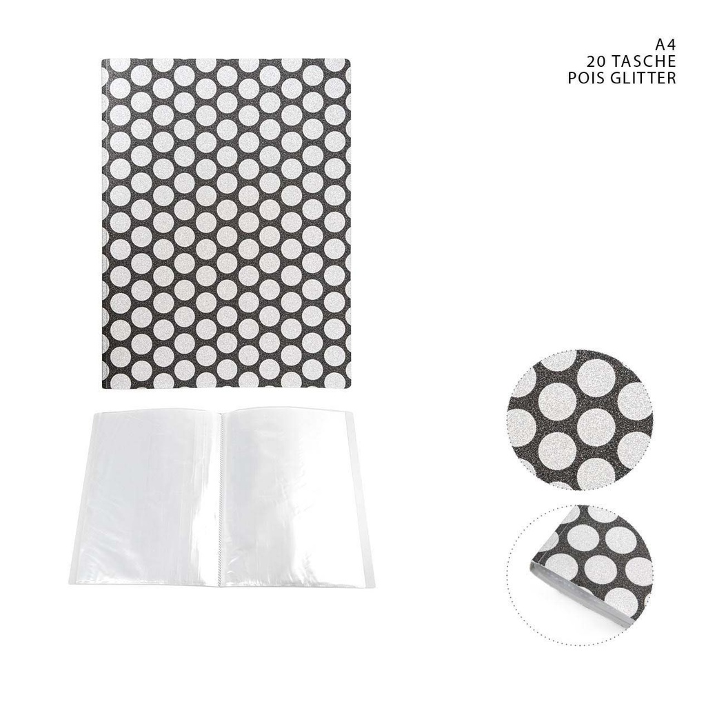 Carpeta con brillantina A4 20 páginas puntos - Material de oficina