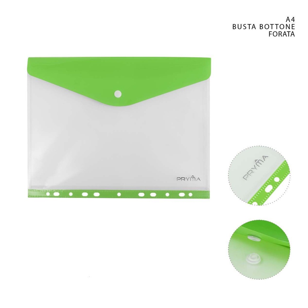 Carpeta A4 botón verde - Material de oficina