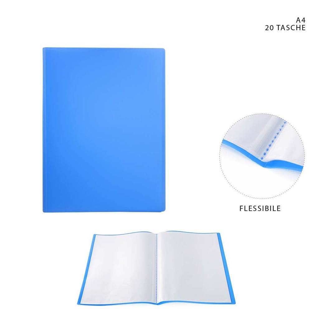 Carpeta flexible A4 20 páginas azul