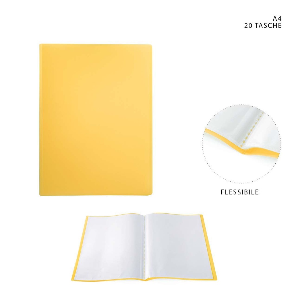 Carpeta flexible A4 20 páginas amarilla - Accesorios de oficina