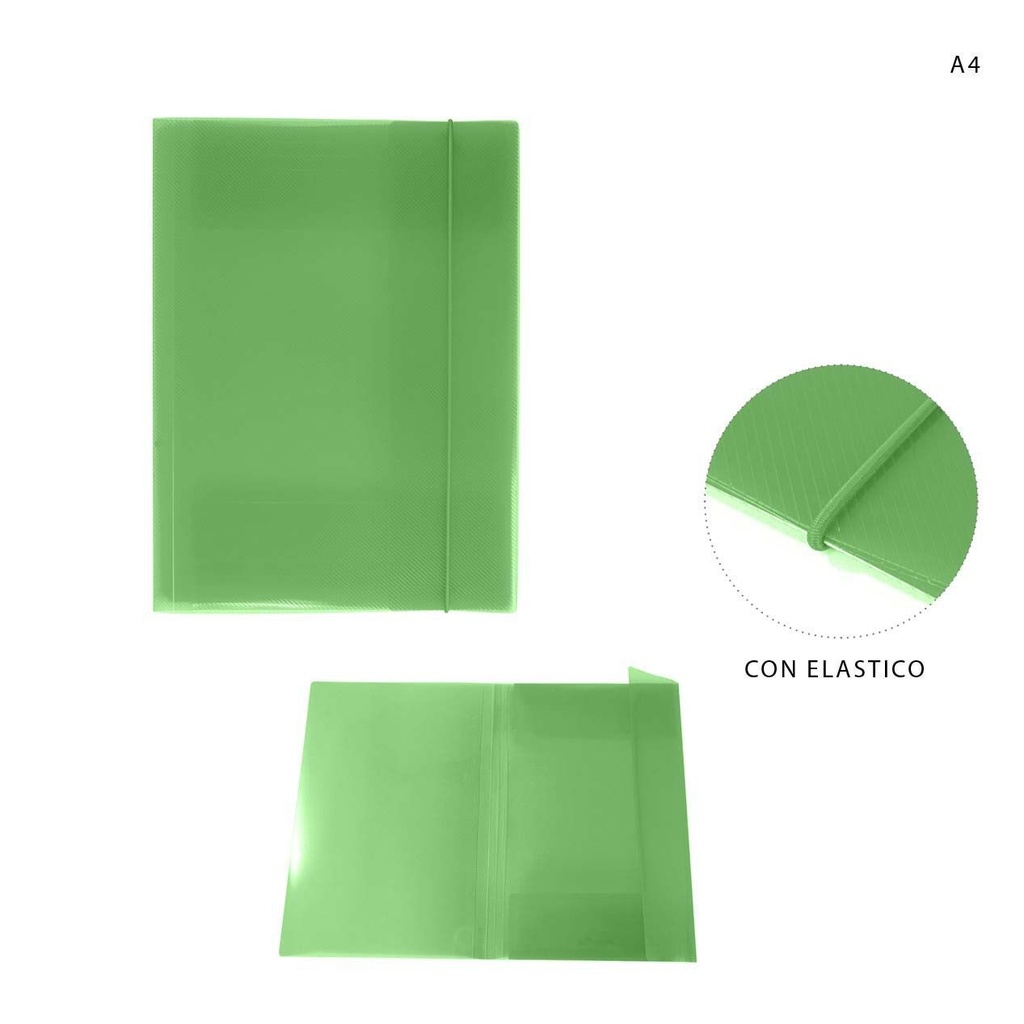 Carpeta con goma A4 verde para documentos