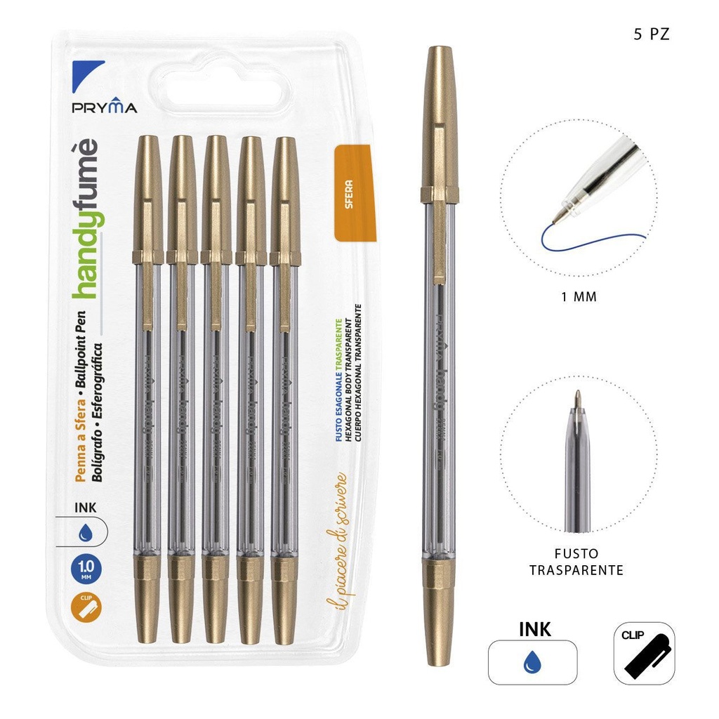 Lapicero Handy Fume azul 5PZ - Utensilios de escritura