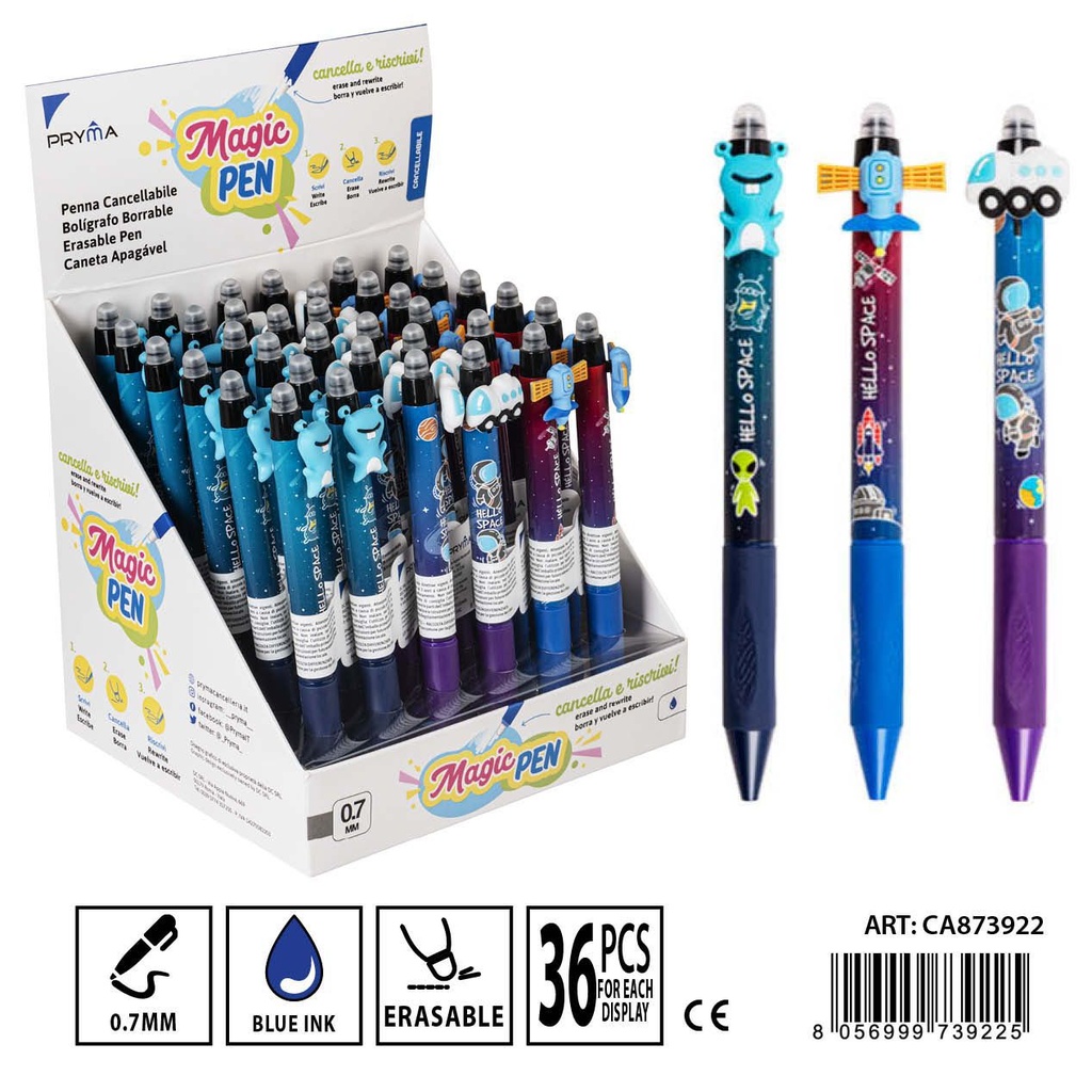 Bolígrafo borrable 0.7mm con diseño de tiburón para escritura
