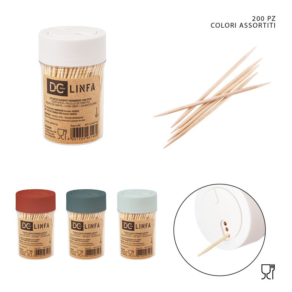 Palillos de bambú para dientes 200 pcs - Accesorios de cocina