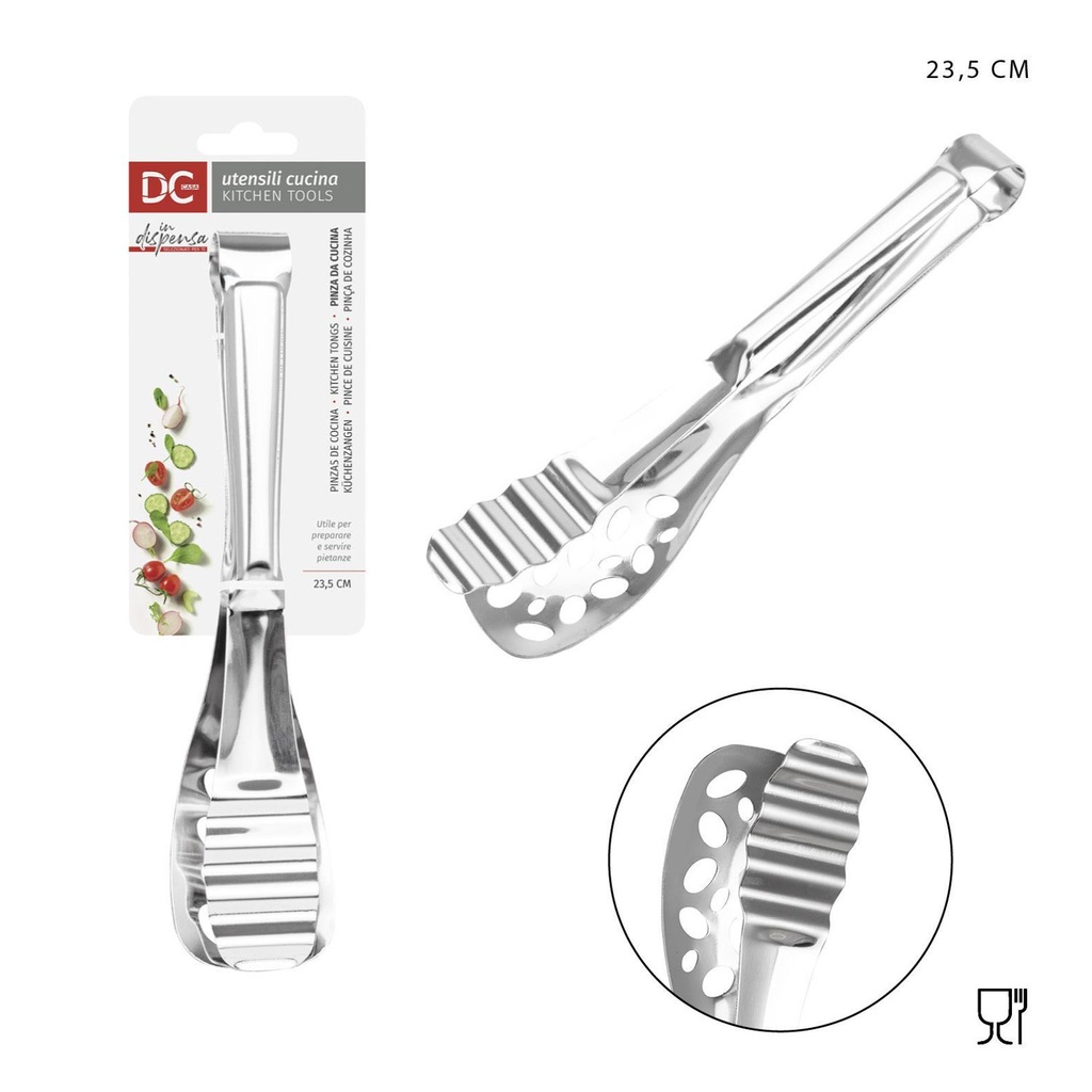 Pinza multiuso de acero inoxidable 23.5x5.2cm para cocina