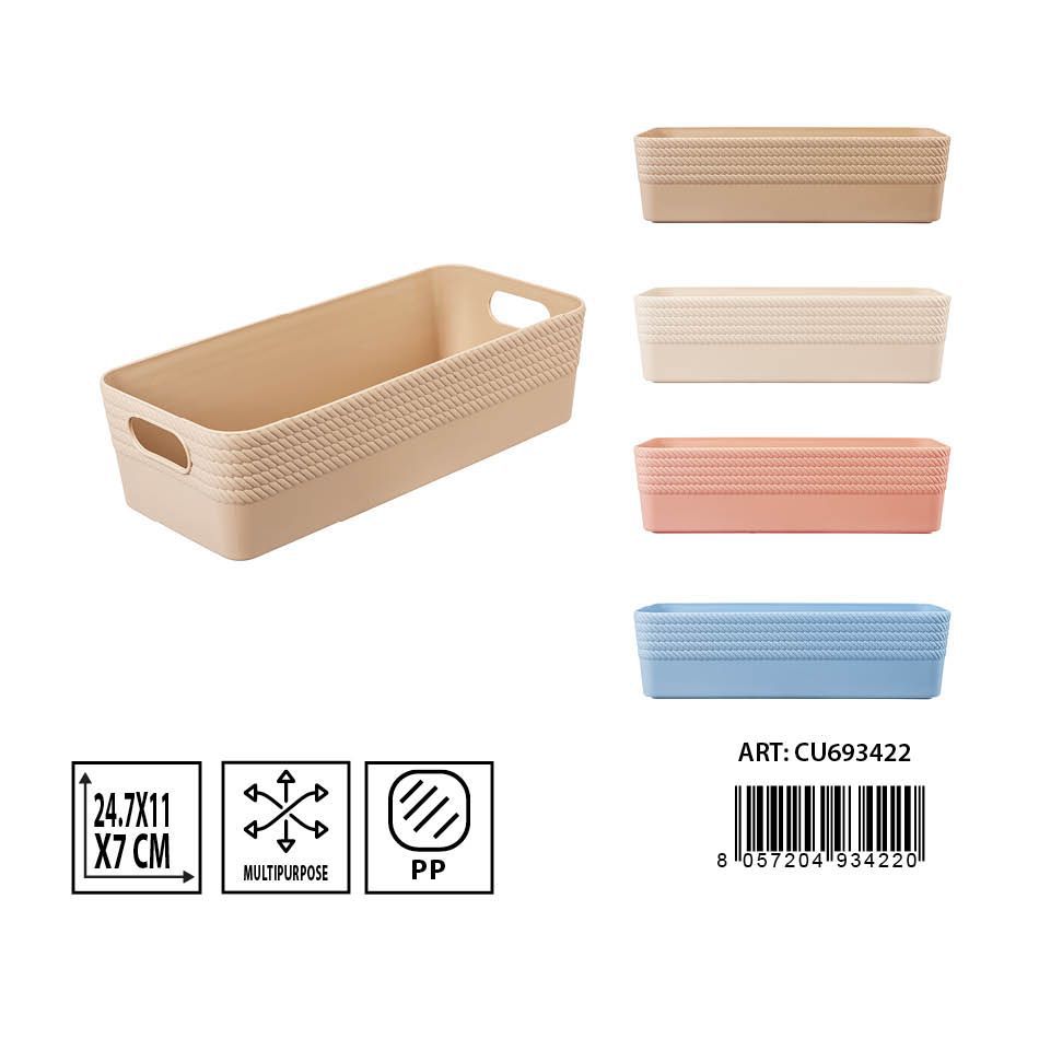 Cesta multiuso rectangular 24.7X11X7CM - Artículos de organización