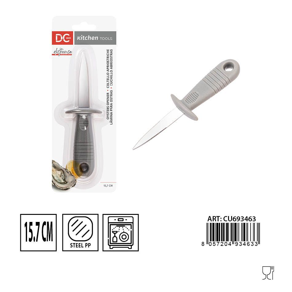 Cuchillo abre ostras 15.7x4.7x1.7 cm - Accesorios de cocina de acero inoxidable