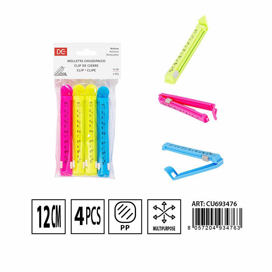 Clip de cierre con marcado de fecha 12 cm 4 PZ - Accesorios de cocina