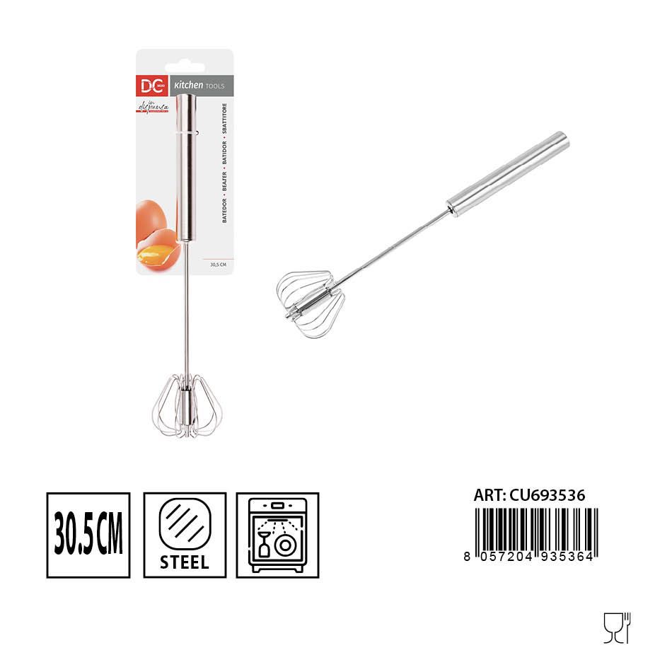 Batidora de huevos de acero inoxidable 30,5cm - Utensilios de cocina